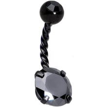 将图片加载到图库查看器，Black Gem Black Totally Twisted Belly Ring Set of 2
