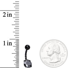 将图片加载到图库查看器，Black Gem Black Totally Twisted Belly Ring Set of 2
