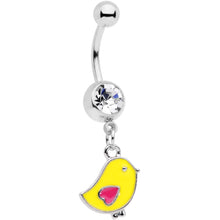 将图片加载到图库查看器，Clear Gem Yellow Easter Chick Dangle Belly Ring
