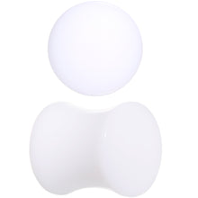 将图片加载到图库查看器，0G White UV Reactive Acrylic Saddle Plug Set
