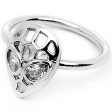 将图片加载到图库查看器，16G 3/8 Clear CZ Gem Openwork Alien Hinged Segment Ring
