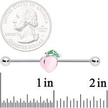 Load image into Gallery viewer, 14G Sweet Sweet Pink Peach Industrial Barbell 38mm
