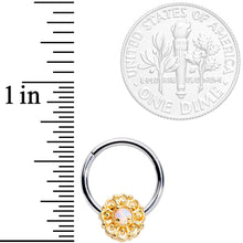 Load image into Gallery viewer, 16G 3/8 White Faux Opal Lacy Flower Hinged Segment Ring
