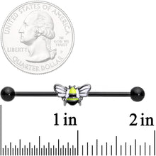 Load image into Gallery viewer, 14G Black Blissful Bumblebee Industrial Barbell 38mm
