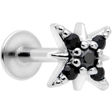 将图片加载到图库查看器，16G 5/16 Black Gem Compass Star Labret Monroe Tragus
