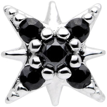 将图片加载到图库查看器，16G 5/16 Black Gem Compass Star Labret Monroe Tragus
