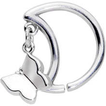 Load image into Gallery viewer, 16G 3/8 Crescent Moon Butterfly Dangle Closure Ring
