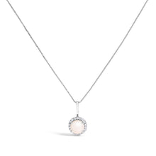 Load image into Gallery viewer, 10K White Gold Purple Amethyst and 1/10 Cttw Diamond Accent Halo Pendant Necklace
