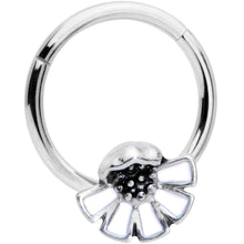 Load image into Gallery viewer, 16G 3/8 White Blooming Blossom Hinged Segment Ring

