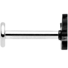 Load image into Gallery viewer, 16G 5/16 Black Cat Internally Threaded Labret Tragus
