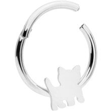 Load image into Gallery viewer, 16G 3/8 Kitty Cat Hinged Segment Ring
