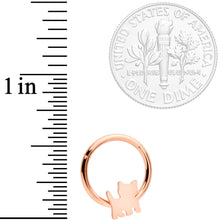 Load image into Gallery viewer, 16G 3/8 Rose Gold Tone Kitty Cat Hinged Segment Ring
