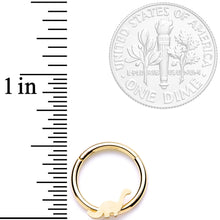 Load image into Gallery viewer, 16G 3/8 Gold Tone Tiny Dinosaur Hinged Segment Ring
