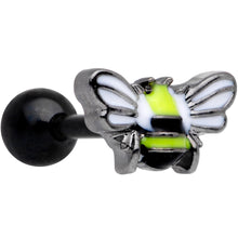Load image into Gallery viewer, 16G 1/4 Yellow Black Blissful Bumblebee Cartilage Tragus Earring
