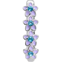 Load image into Gallery viewer, 20G 3/16 Blue Gem Bouquet Flowers Faux Hoop L Shaped Nose Ring
