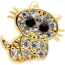 Load image into Gallery viewer, 16G 5/16 Clear CZ Gem Gold Tone Glamour Cat Labret Monroe Tragus
