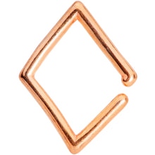 Load image into Gallery viewer, 16G 3/8 Rose Gold Tone Rhombus Closure Ring
