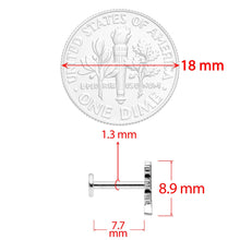 Load image into Gallery viewer, 16G 5/16 Clear Gem Feather Internally Threaded Labret Set of 3
