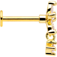 Load image into Gallery viewer, 16G 5/16 Clear CZ Gem Gold Tone Flower Dangle Cartilage Tragus
