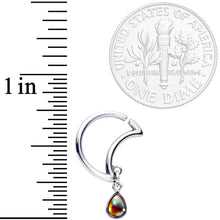 将图片加载到图库查看器，16G 3/8 Iridescent Dangle Crescent Moon Closure Ring
