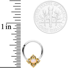Load image into Gallery viewer, 16G 3/8 Clear CZ White Faux Opal Rhombus Hinged Segment Ring
