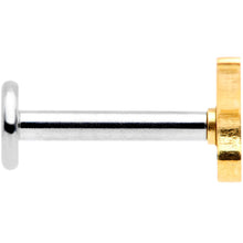 Load image into Gallery viewer, 16G 5/16 Gold Tone Cat Internally Threaded Labret Tragus
