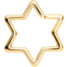 Load image into Gallery viewer, 16G 5/16 Gold Tone Star of David Hexagram Closure Ring
