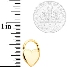 Load image into Gallery viewer, 16G 5/16 Gold Tone Padlock Heart Closure Ring
