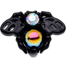 Load image into Gallery viewer, 16G 1/4 Aurora Gem Black Busy Bee Cartilage Tragus Earring
