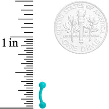 将图片加载到图库查看器，16G 1/4 Teal Acrylic Curved Eyebrow Ring
