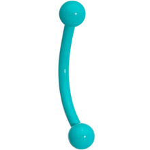 Load image into Gallery viewer, 16G 3/8 Teal Acrylic Curved Eyebrow Ring
