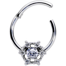 将图片加载到图库查看器，16G 3/8 Clear Gem Web of Glamour Hinged Segment Ring
