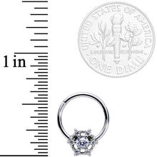 将图片加载到图库查看器，16G 3/8 Clear Gem Web of Glamour Hinged Segment Ring
