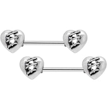 Load image into Gallery viewer, 14G 9/16 Heal My Heart Barbell Nipple Rings
