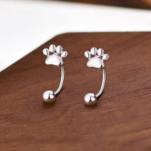 Load image into Gallery viewer, Sterling Silver Cat Paw Earrings – Screw-Back Studs, Elegant &amp; Simple
