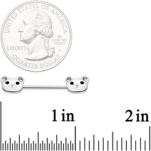 Load image into Gallery viewer, 14G 9/16 Sweet Teddy Bear Barbell Nipple Ring Set
