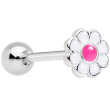 Load image into Gallery viewer, White Pink Sweet Springtime Easter Flower Barbell Tongue Ring
