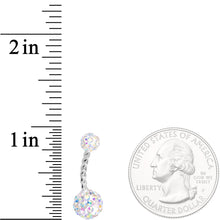 将图片加载到图库查看器，Aurora Gem White Faux Opal Disco Ball Twisted Belly Ring Set of 3
