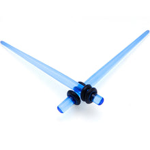 Load image into Gallery viewer, Blue Acrylic Straight Taper Set Available in Sizes  14G to 00G
