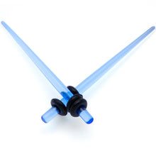 Load image into Gallery viewer, Blue Acrylic Straight Taper Set Available in Sizes  14G to 00G
