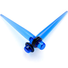 Load image into Gallery viewer, Blue Acrylic Straight Taper Set Available in Sizes  14G to 00G
