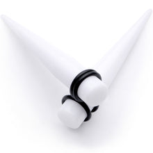 Load image into Gallery viewer, White Acrylic Straight Taper Set Available in Sizes  14G to 00G
