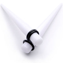 Load image into Gallery viewer, White Acrylic Straight Taper Set Available in Sizes  14G to 00G
