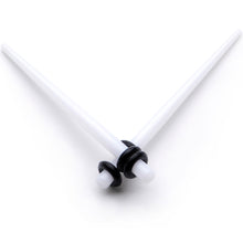 Load image into Gallery viewer, White Acrylic Straight Taper Set Available in Sizes  14G to 00G
