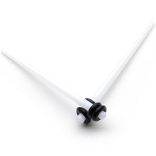 Load image into Gallery viewer, White Acrylic Straight Taper Set Available in Sizes  14G to 00G
