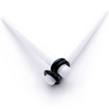Load image into Gallery viewer, White Acrylic Straight Taper Set Available in Sizes  14G to 00G
