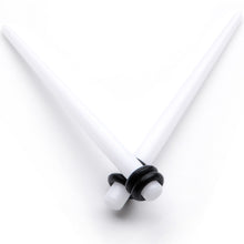 Load image into Gallery viewer, White Acrylic Straight Taper Set Available in Sizes  14G to 00G
