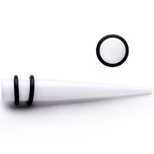 Load image into Gallery viewer, White Acrylic Straight Taper Set Available in Sizes  14G to 00G
