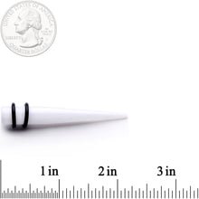 Load image into Gallery viewer, White Acrylic Straight Taper Set Available in Sizes  14G to 00G
