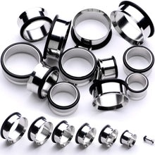 Load image into Gallery viewer, Stainless Steel Single Flare Tunnel Plug Set Available in Sizes  8G to 1
